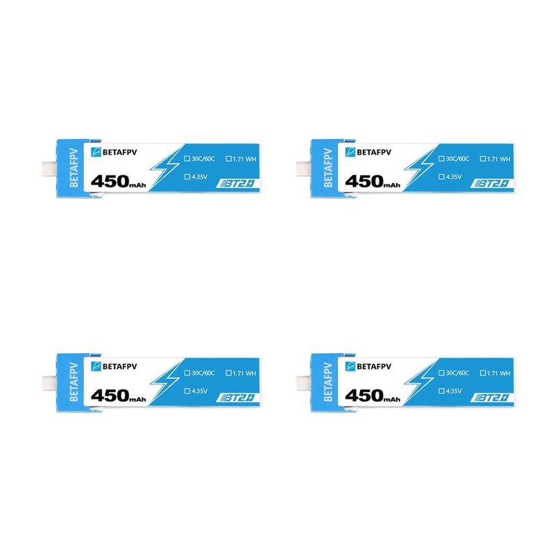Комплект аккумуляторов BETAFPV BT2.0 450mAh 1S 30C HV, 4 шт. фото 2