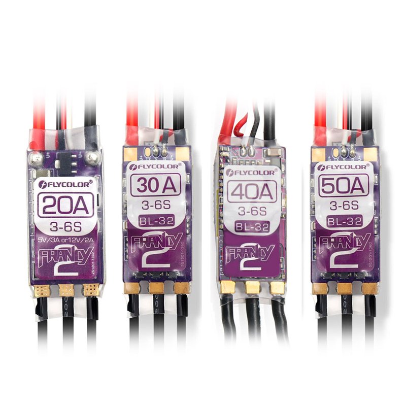 Регулятор оборотов Flycolor Francy 2 BLHeli_32 3-6S Dshot со светодиодом, 20A/30A/40A/50A