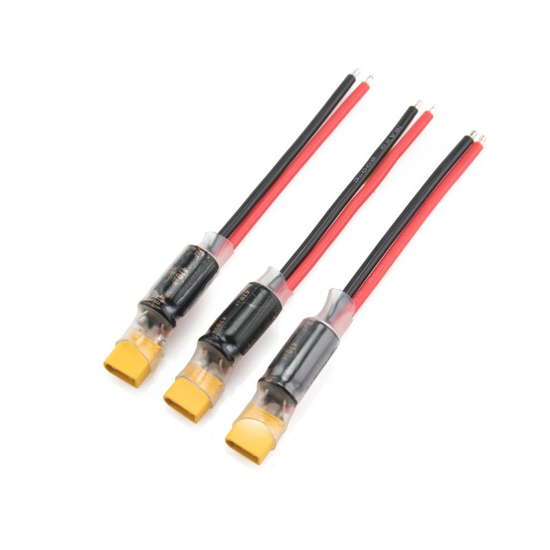 Комплект силовых проводов Lumenier XT30 с конденсатором 35V 470uF 16AWG, 3 шт.
