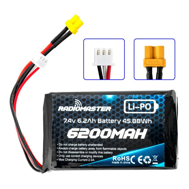 Аккумулятор Radiomaster 2S 7.4V LiPo 6200mAh для Boxer/TX16S фото 3