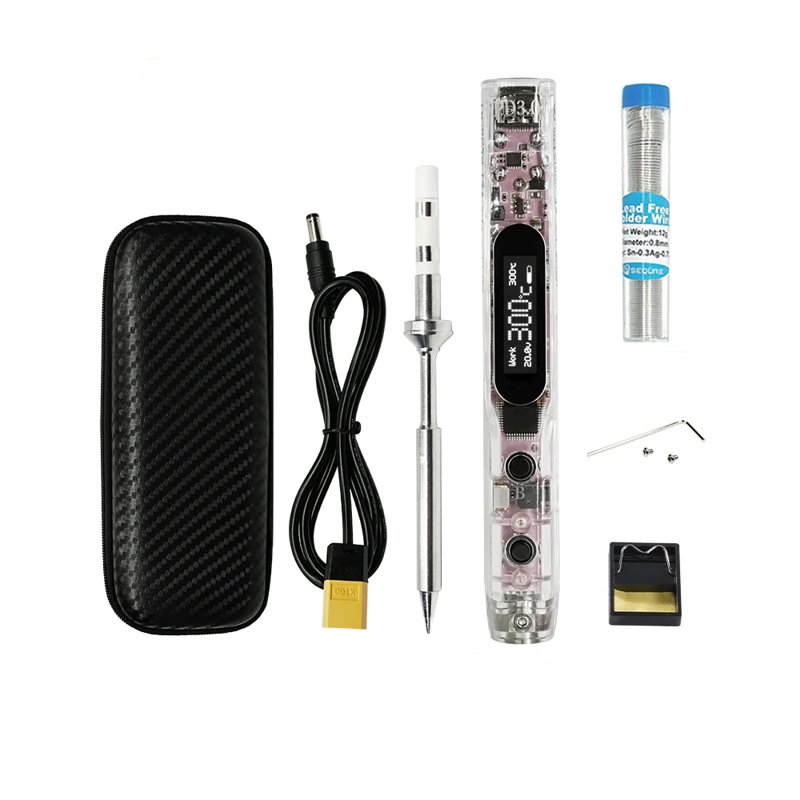 Комплект паяльника SEQURE SI012 Pro Max с жалом TS-D24, розовый