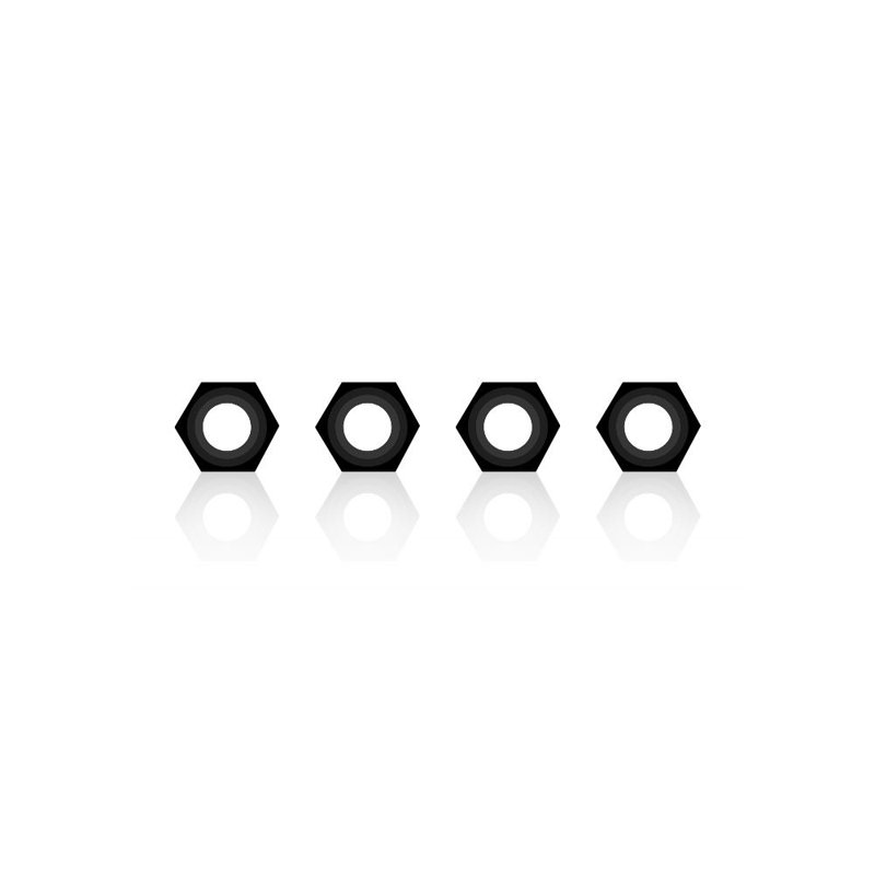 Шестигранные гайки Lumenier M2, чёрный нейлон, 4 шт.