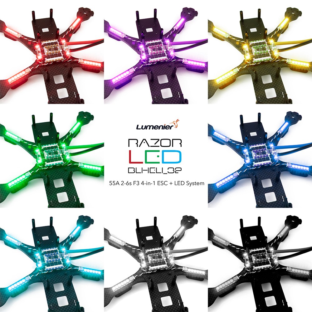 Комплект полётного контроллера и ESC Lumenier LUX F7 Ultimate + Razor LED 55A Bundle (F7 FC, 55A 2-6S BLHeli_32 ESC) фото 9