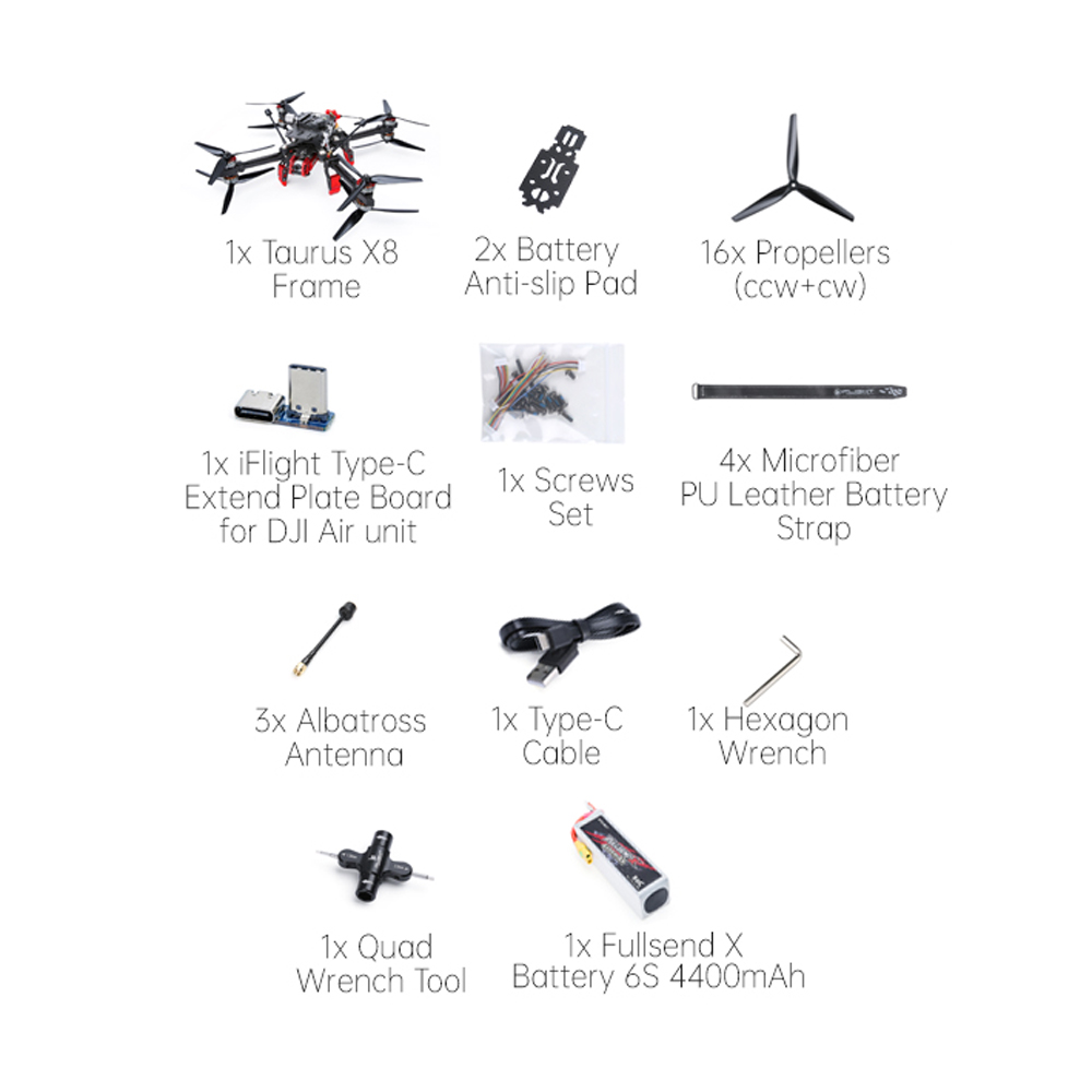Дрон в сборе iFlight Taurus X8 HD 8" BNF Cinelifter Drone w/ DJI FPV Air Unit фото 11