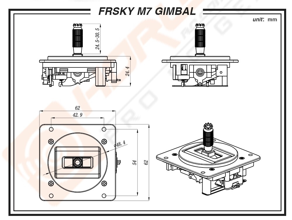Стик управления FrSky M7 Hall Sensor Gimbal for FrSky Taranis Q X7 фото 5