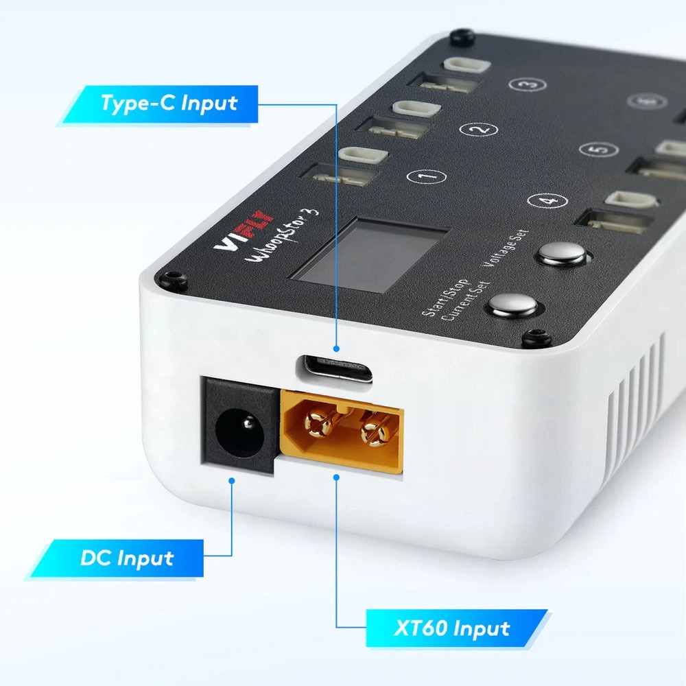 Зарядное устройство VIFLY WhoopStor V3 6-Port 1S LiHV/LiPo Battery Charger фото 3