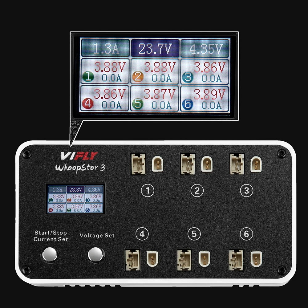 Зарядное устройство VIFLY WhoopStor V3 6-Port 1S LiHV/LiPo Battery Charger фото 5