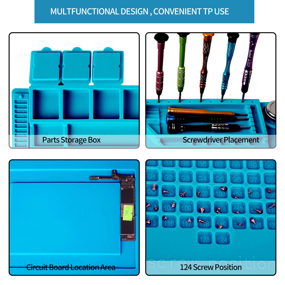 Коврик Kaisi S-160 Heat Resistant Silicone Magnetic Soldering Work Mat фото 6