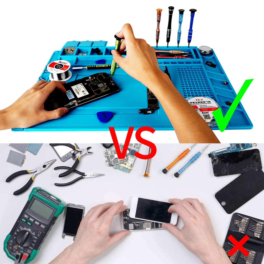 Коврик Kaisi S-160 Heat Resistant Silicone Magnetic Soldering Work Mat фото 9