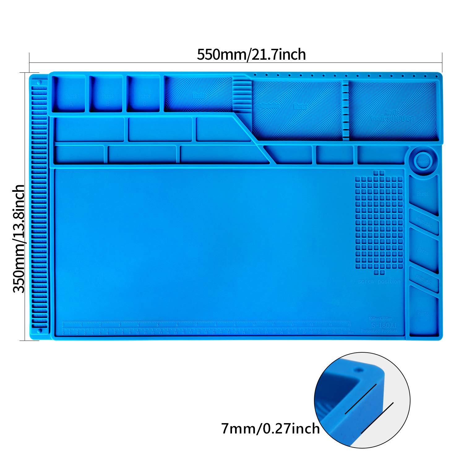 Коврик Kaisi S-180 Heat Resistant Silicone Magnetic Soldering Work Mat фото 2