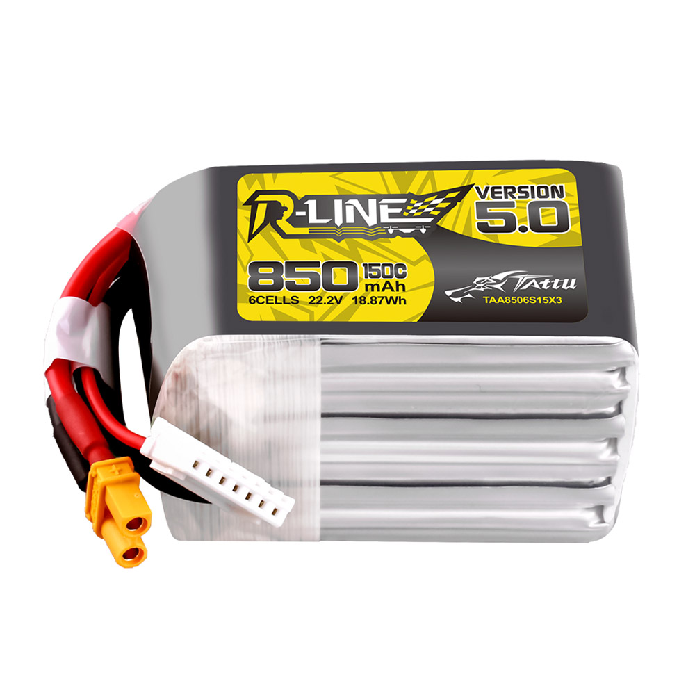 Аккумулятор Tattu R-Line Version 5.0 850mAh 6S 22.2V 150C LiPo Battery - XT30