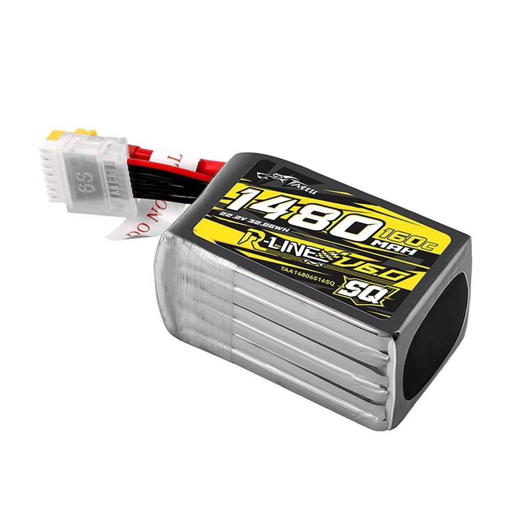 Аккумулятор Tattu R-Line Version 6.0 SQ 1480mAh 160C 6S 22.2V LiPo Battery - XT60